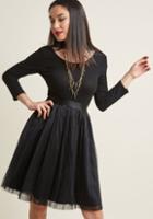 Modcloth Solid A-line Dress With Tulle Skirt In 3x