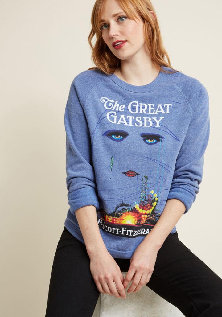Outofprint Novel Tee Sweatshirt In Jay In M