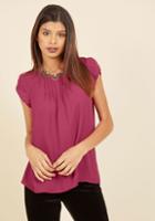 Modcloth Charmer In Charge Top In Raspberry In L