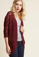 Modcloth Library, Secondary, Tertiary Cardigan In Burgundy In 4x