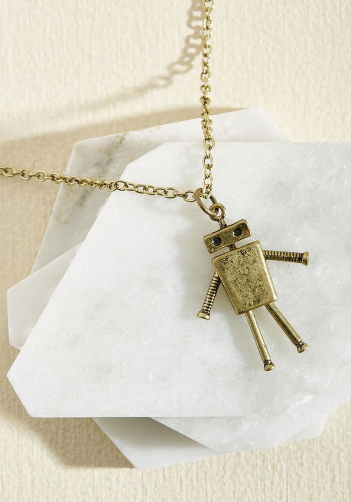 Modcloth Lost In Bot Necklace