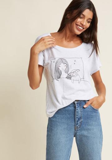 Modcloth Time To Press Paws Graphic T-shirt In S