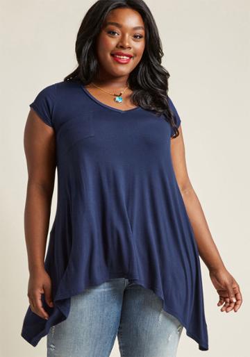Modcloth A Crush On Casual Tunic In Navy In M