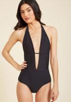 Highdivebymodcloth Seaside Splendor One-piece Swimsuit In Noir