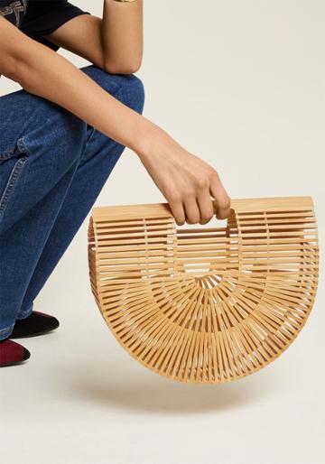 Modcloth Some Sunny Day Bamboo Cage Bag