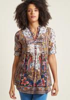 Modcloth Back Road Ramble Cotton Tunic In Multi Paisley In 4x