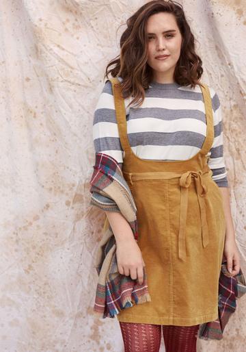 Modcloth A-line Corduroy Jumper With Pockets In 3x
