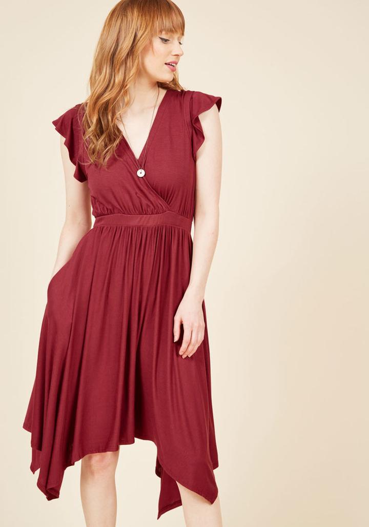  Verified Vacationer Knit Dress In Merlot In L