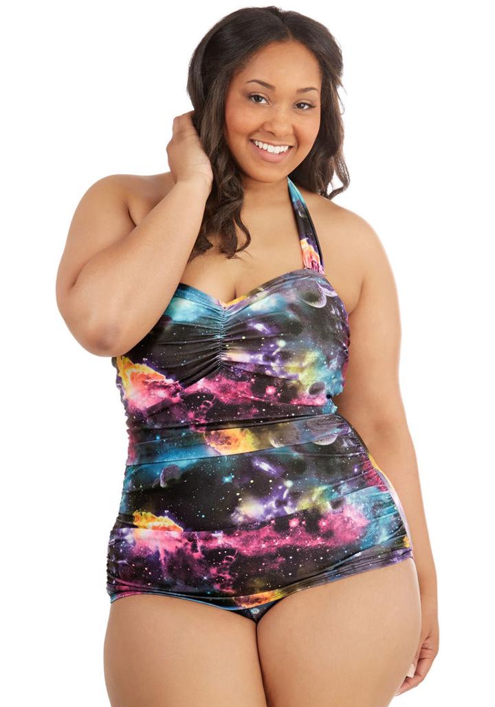  Bathing Beauty One-piece Swimsuit In Rainbow Galaxy - 16-34 In 20