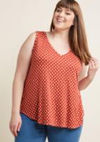 Modcloth Infinite Options Tank Top In Brick Dots In 1x