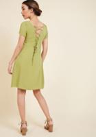 Modcloth Always On The Way Easy Fit Dress In Lemongrass