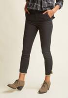 Modcloth Trimmed Stretch Chino Skinnies In Black In Xl