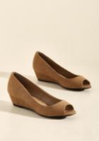 Modcloth All Walks Of Life Wedge In Caramel