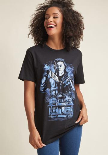 Modcloth Halloween Hauntings Graphic Tee In 2x