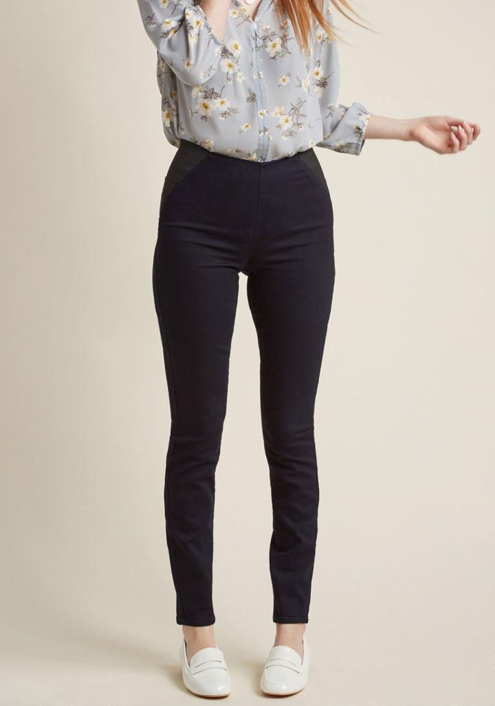 Modcloth Sleeks For Itself Pants In Dark Denim In S