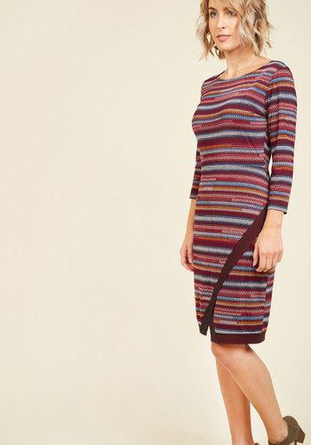  Bestowed With Composure Striped Dress In M