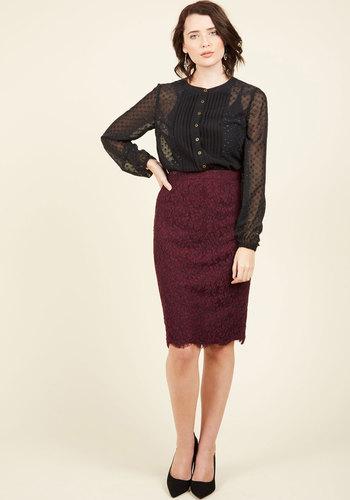  Flirt Around The Issue Pencil Skirt In Merlot In S