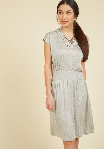  Wowed By Your Ways Jersey Dress In Grey In Xs