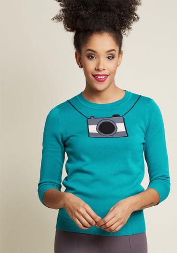 Modcloth Calling The Snapshots Sweater In 3x
