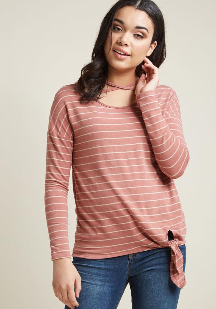 Modcloth Relaxed Reunion Tied Top In M
