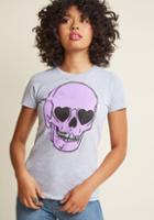 Modcloth Smitten Skull Graphic T-shirt In 2x