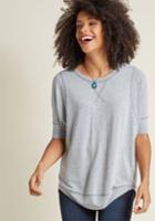 Modcloth Best Of Basics Knit Top In Heather Grey In M