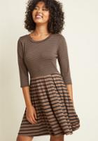 Modcloth Quebec And Call Knit Dress In Cocoa In Xl