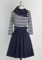  Coach Tour A-line Dress In Stripes - 3/4 Sleeves In S