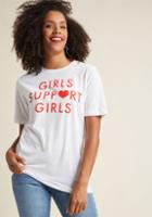 Modcloth She Eye To Eye Graphic Tee In White In L