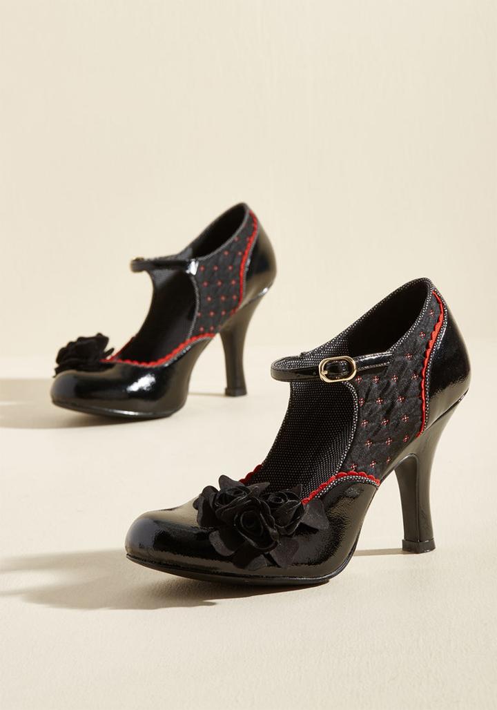 Rubyshoo Ruby Shoo Statement Arrangement Mary Jane Heel In Noir In 42