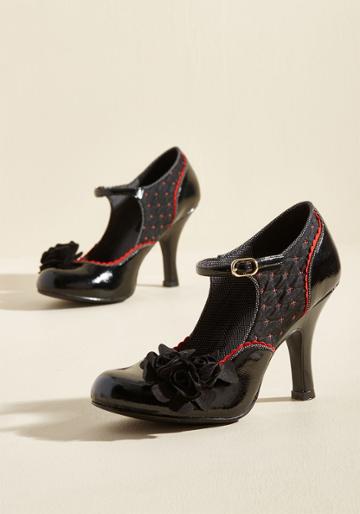 Rubyshoo Ruby Shoo Statement Arrangement Mary Jane Heel In Noir In 42