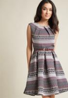 Modcloth Jacquard A-line Dress With Belt In 3x