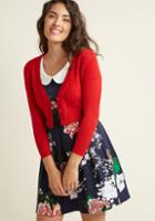 Modcloth The Dream Of The Crop Cardigan In Red In S