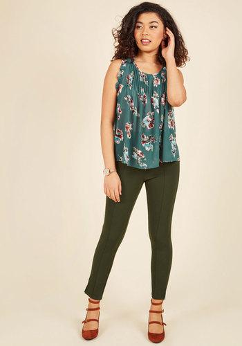  You Raise A Good Ponte Pants In Olive In Xs