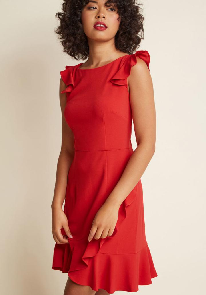 Modcloth Resounding Ruffles A-line Dress In 6
