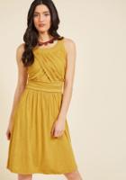 Modcloth So Happy To Gather A-line Dress In Sunflower In L