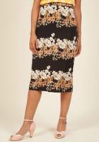 Modcloth Meeting Medley Pencil Skirt In Floral Black In M