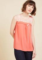 Modcloth Natural Sweetener Sleeveless Top In Coral