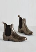 Modcloth Glitz Raining, Glitz Pouring Rain Boot In Glitter