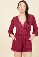  Plentiful Energy Romper In Crimson In Xl