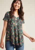 Modcloth Packing Preserves Floral Top In Forest Flora In 3x