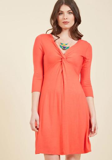 Modcloth Dress For Yes Knit Dress In Coral
