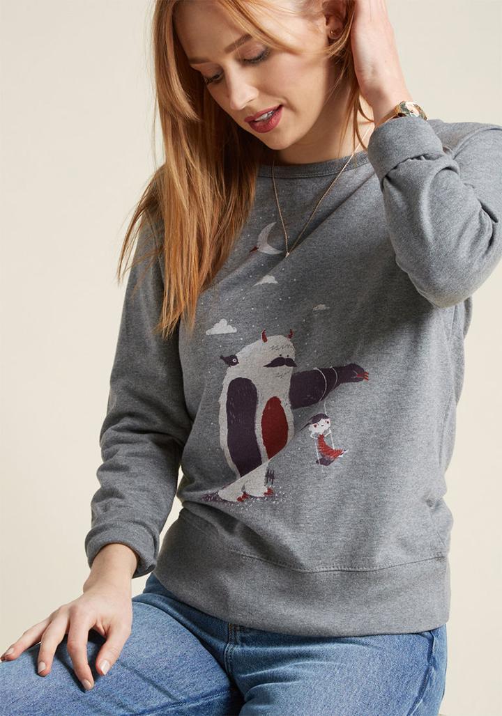 Modcloth Hairy Helper Sweatshirt In Xxl