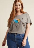 Modcloth Horn To Be Wild Graphic T-shirt In L