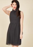 Modcloth Rule The Whirl A-line Dress In Noir