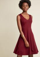 Modcloth Shoulder Cutout A-line Dress In Mulberry