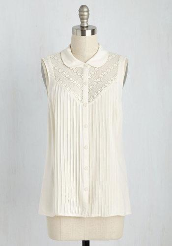  Winsome In The Willows Sleeveless Top In Ivory In 4x