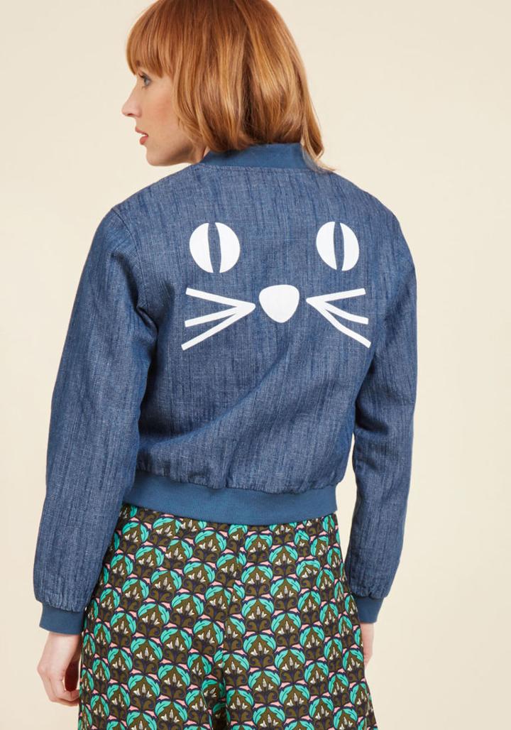 Modcloth Whisker Takes All Denim Jacket