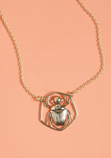 Modcloth Fair And Scarab Pendant Necklace