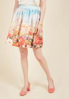 Modcloth Blossoming Brushstrokes A-line Skirt In M